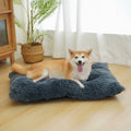 Large Dog Bed 35 x 23 Inch Plush Crate Pad, Washable Dog Bed Mat with Non-Slip Bottom, Soft Dog Cage Bed for Medium and Large Dogs