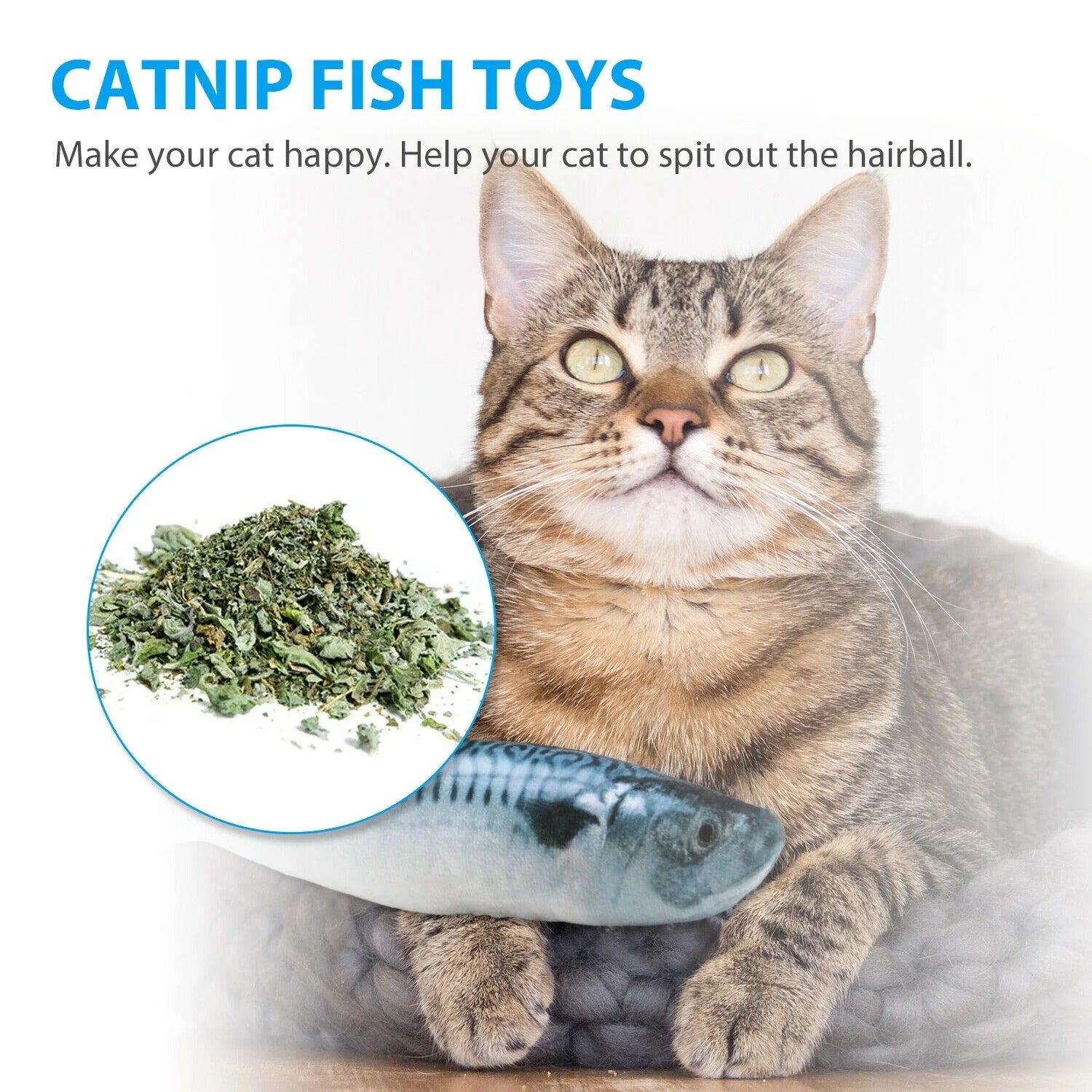 5-Pack Realistic Fish Cat Toys with Catnip, Interactive Plush Simulation Toys for Cats, Indoor Play, Exercise, and Mental Stimulation