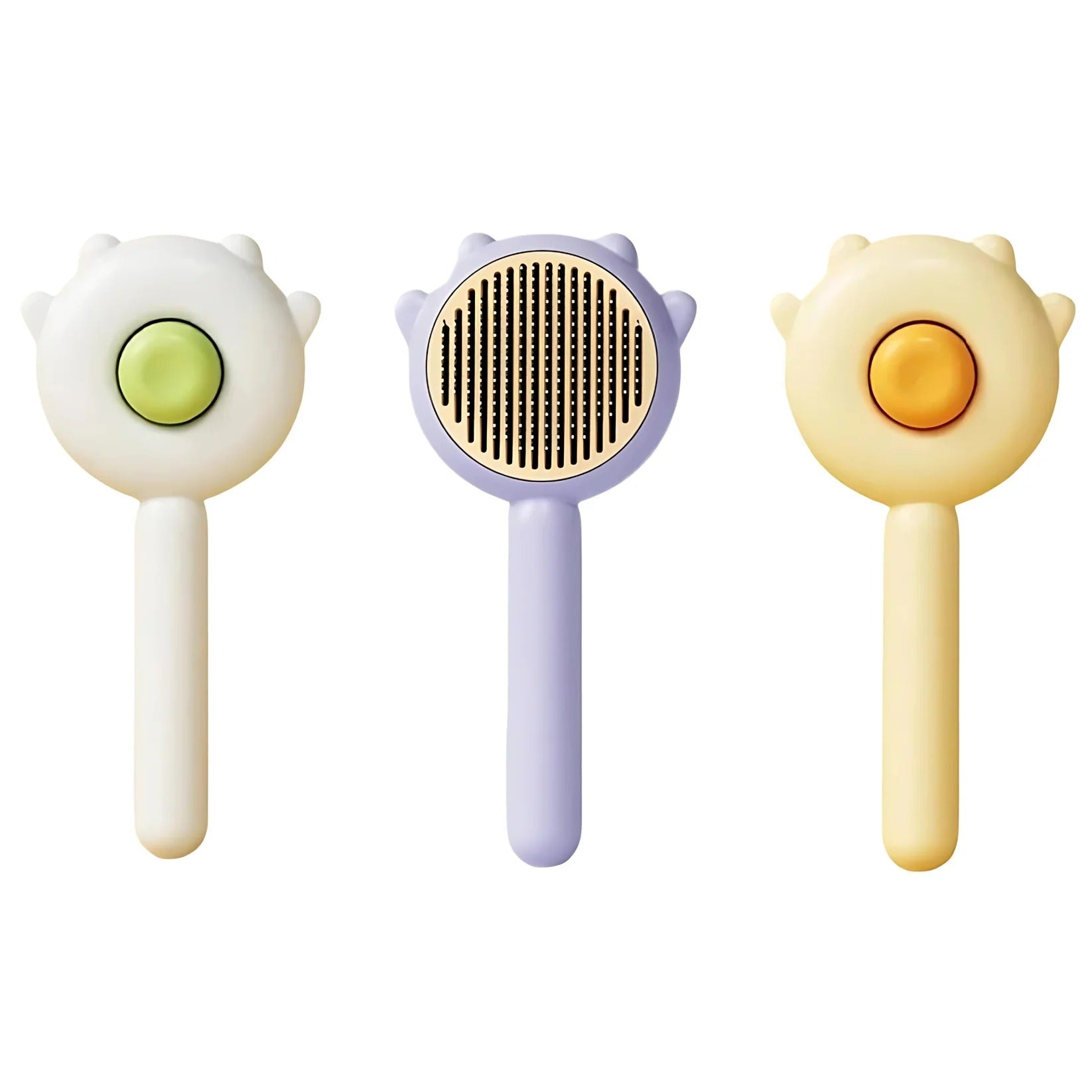 Cat Grooming Brush with One-Click Fur Release, Ergonomic Hair Remover for Indoor Cats, Gentle Detangling Tool for Short, Medium & Long Hair, Reduces Shedding