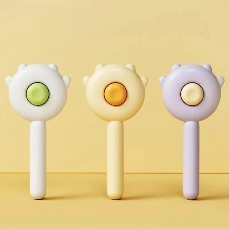 Cat Grooming Brush with One-Click Fur Release, Ergonomic Hair Remover for Indoor Cats, Gentle Detangling Tool for Short, Medium & Long Hair, Reduces Shedding